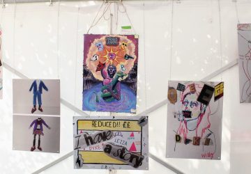 A display of artwork by a young queer creatives group